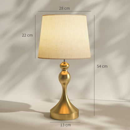 Bedside Lamps Set Of 2, Modern Table Lamps With 3 Colour Temperatures, USB A+C Charging Ports And Linen Shade For Living Room Bedroom Office, Gold Tone