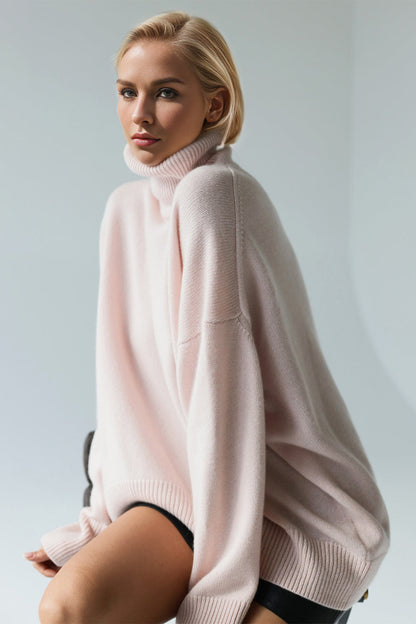 Back To School Sweater - Basic Bae Turtleneck Dropped Shoulder Long Sleeve Sweater