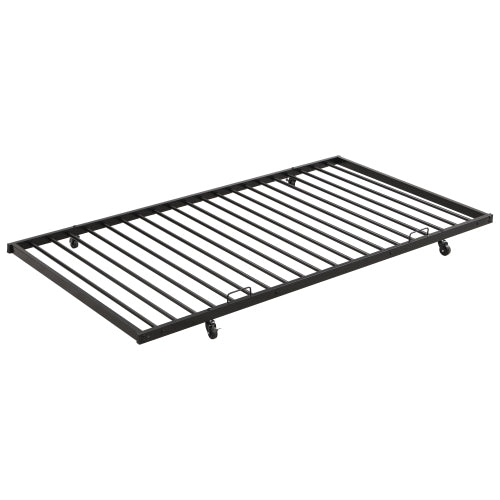 Full Over Full With Trundle Metal Bunk Bed , No Box Spring Needed, Easy Assemble