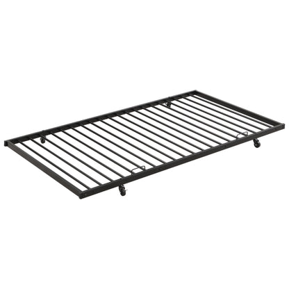 Full Over Full With Trundle Metal Bunk Bed , No Box Spring Needed, Easy Assemble
