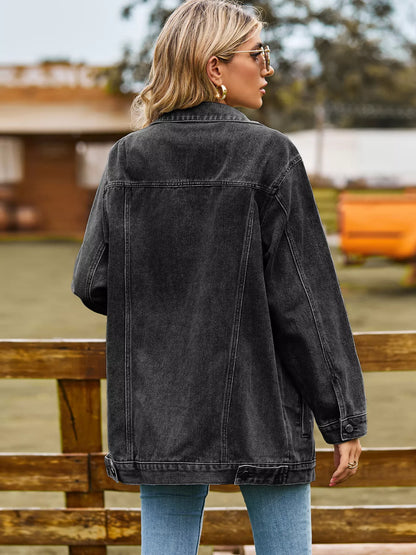 Button Up Long Sleeve Denim Jacket