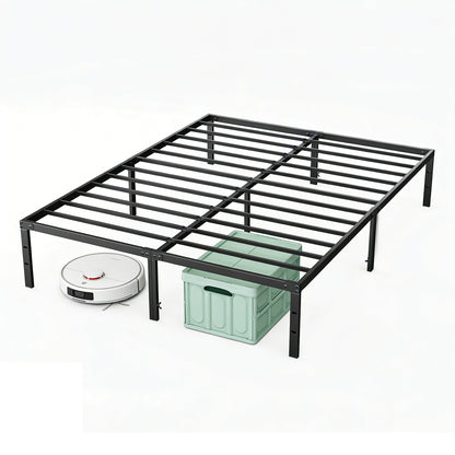 Sturdy And Durable Metal Base Frame, Noiseless Sturdy Steel Crossbars, Under-bed Storage Space, No Need For Box Springs