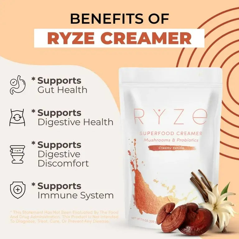 Rÿze Creamer Mushroom & Probiotics 30 Servings 7.75oz Bag