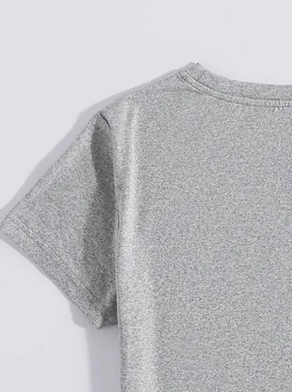 Rabbit Round Neck Short Sleeve T-Shirt