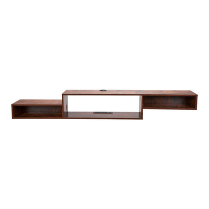 Floating TV Stand, 70" Wall Mount Entertainment Center With Power Outlet & Cable Hole, Modern Floating TV Shelf With Storage Cabinet For DVD Player, Cable Box, Game Console, TV Accessory, Wood