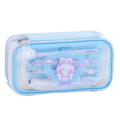 Cute Kawaii Pencil Case - Large Capacity Multilayer Rabbit Design Pen Pouch Gift