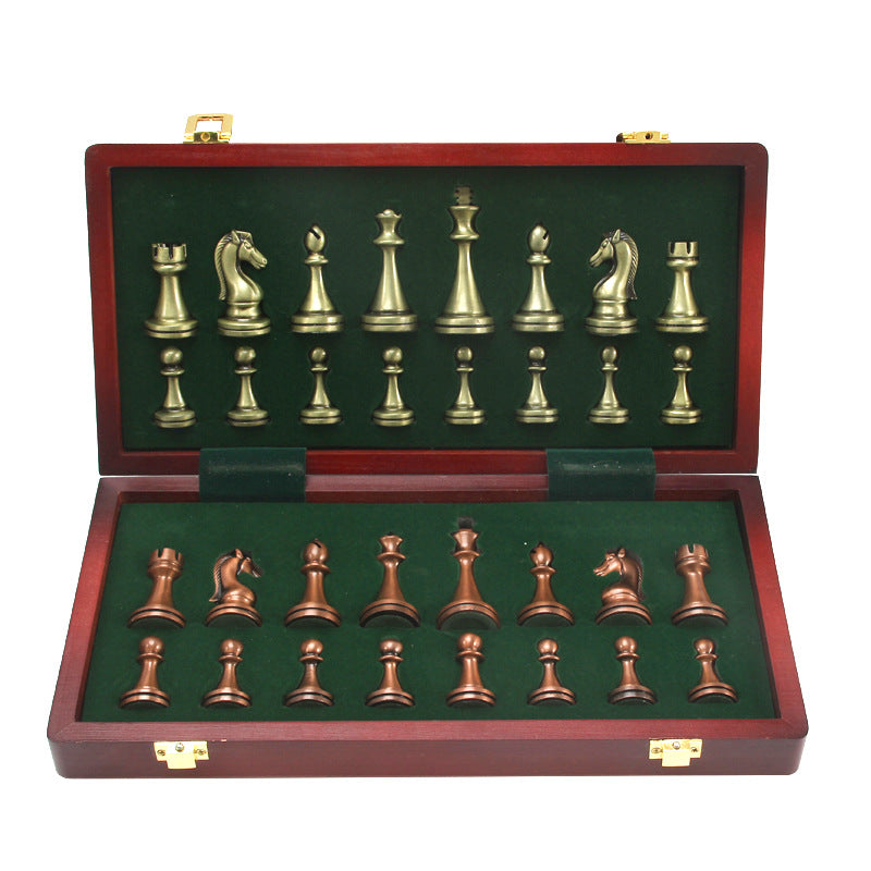 Chess European Metal Alloy Competitive Educational Toy Folding Board