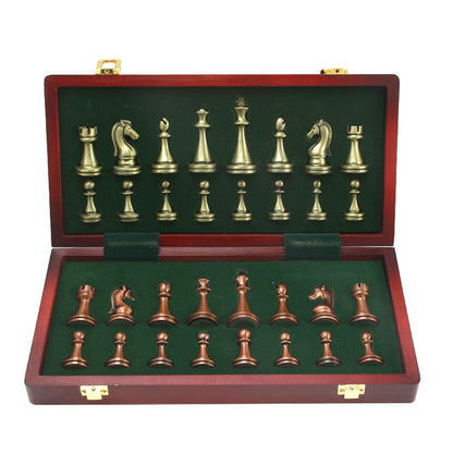 Chess European Metal Alloy Competitive Educational Toy Folding Board