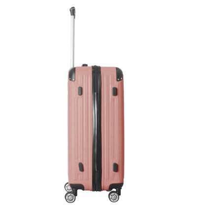 3-Piece Lightweight ABS Hardshell Luggage Set 20, 24, 26 In Rice Brown With Spinner Wheels, TSA Lock, And Adjustable Telescopic Handle - Durable Travel Suitcases