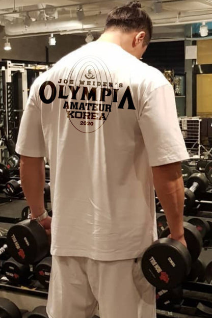 Men's Plus Size Letter Round Neck Short Sleeve T-Shirt