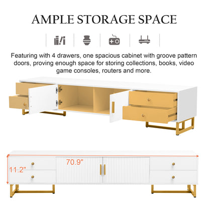 VIBE HAUS TV Stand For 65  Inch TV, Entertainment Center TV Media Console Table, Modern TV Stand With Storage, TV Console Cabinet Furniture For Living Room
