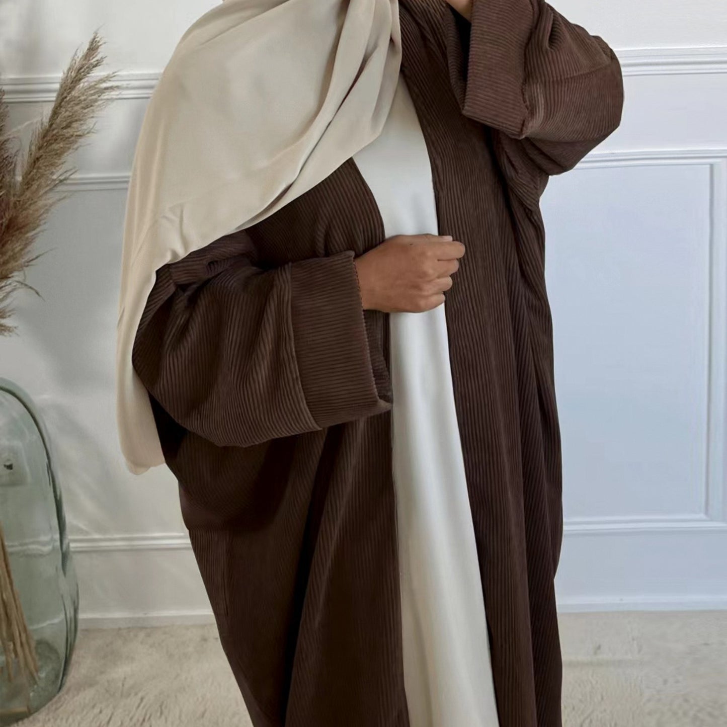 Middle East Dubai Türkiye Autumn Winter Daily Cardigan Dress