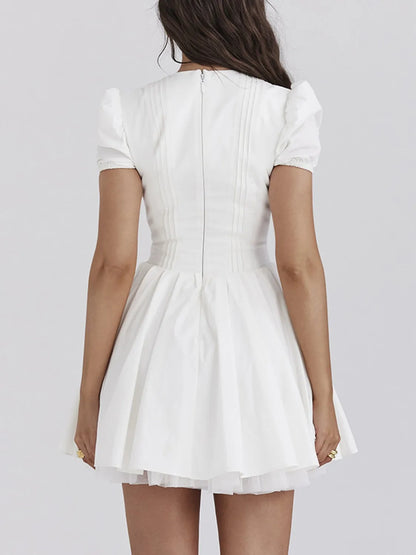 V-Neck Short Sleeve Mini Dress
