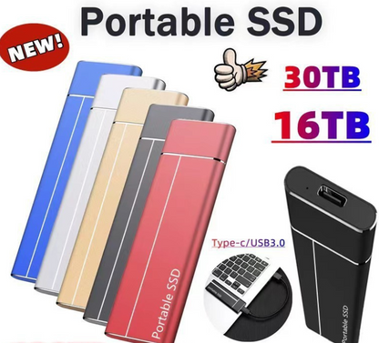 External Upgrade 500G-128TB Portable SSD External Solid State Drive High-Speed USB Transfer