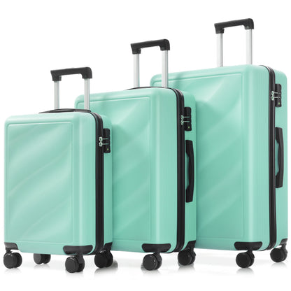 Luggage Set 3 Piece, Lightweight Durable ABS Suitcases With Spinner Wheels And TSA Lock, Carry-on & Checked Travel Luggage 20-24-28