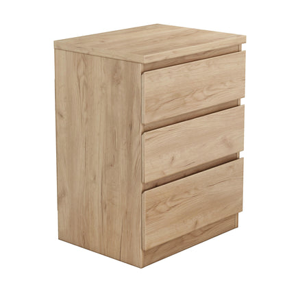 19.7-Inch Natural Nightstand With 3 Drawers, Beside Table With Drawers Handle Free Design,Thickened Top Plate,Small Side Table Storage Cabinet 3 Drawer Night Stand For Bedroom,Living Room