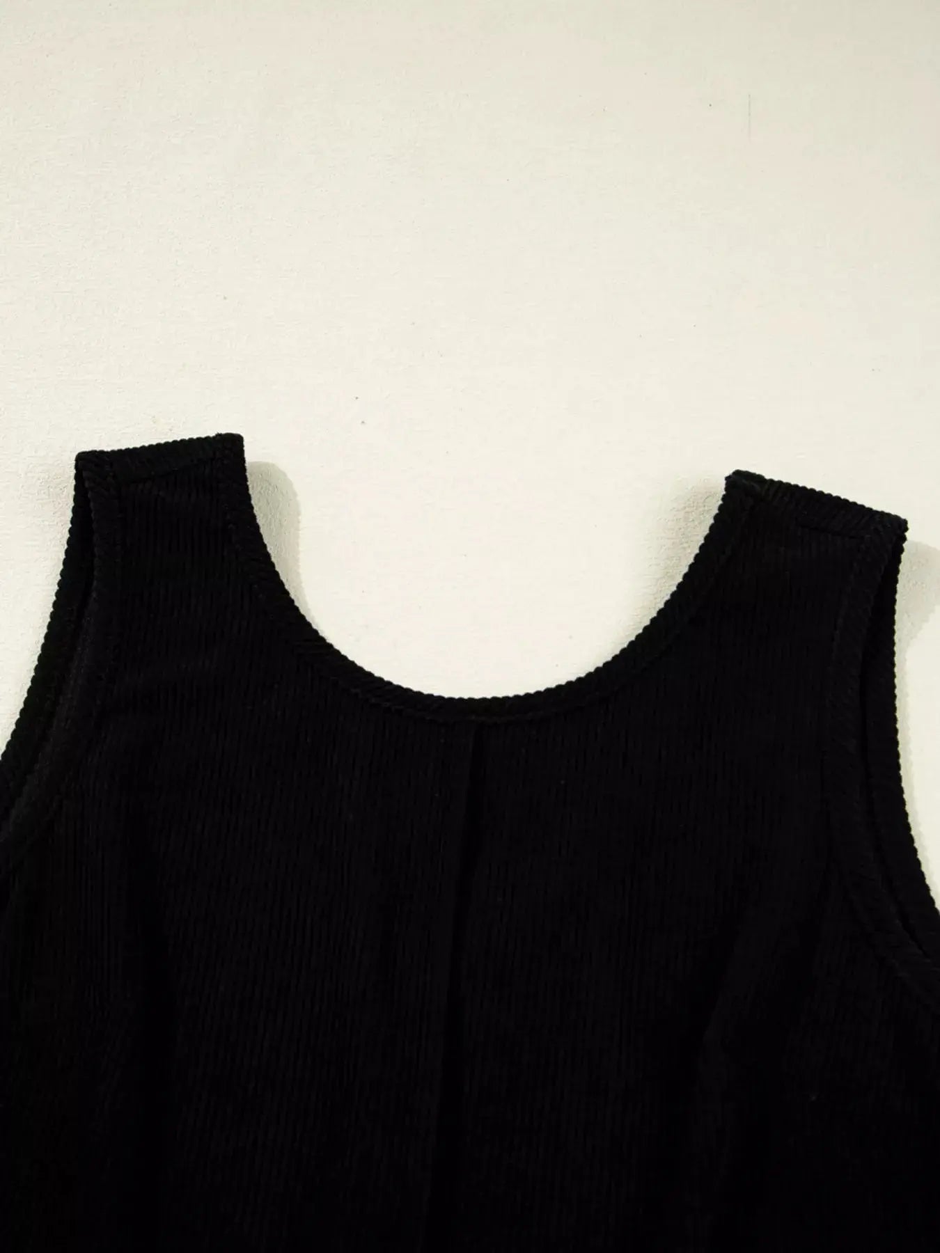 Corduroy Sleeveless Mini Dress with Patched Pockets