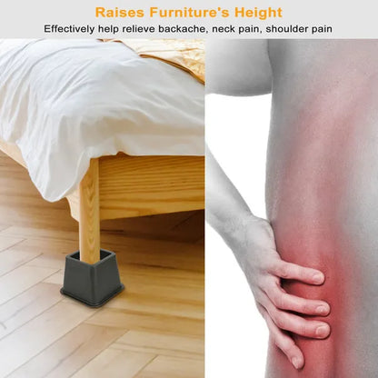 8Pcs Furniture Risers 500kg 1100lbs Capacity Bed Lifters Adjustable Couch Table Chair Risers