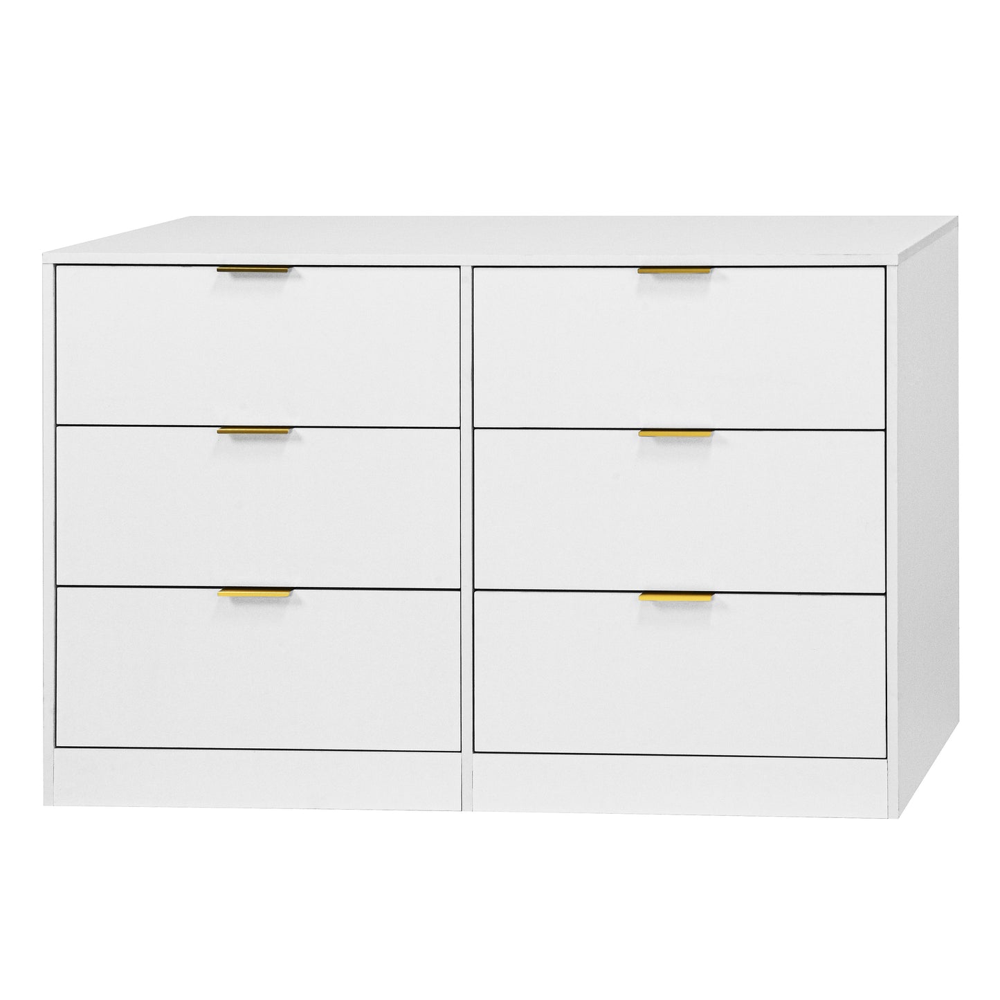 Simply Modern 6-Drawer Dresser, Chest Of Drawers For Bedroom, Living Room, Hallway, And Entryway - Large Storage Cabinet White