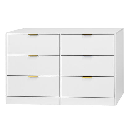 Simply Modern 6-Drawer Dresser, Chest Of Drawers For Bedroom, Living Room, Hallway, And Entryway - Large Storage Cabinet White