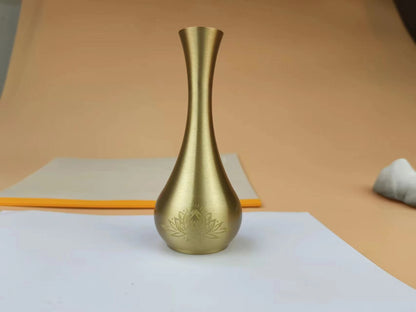Pure Brass Decorative Flower Vase Carved Ornaments