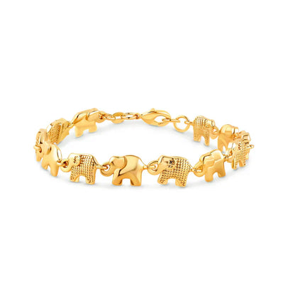 RMZ GOLD NYC 18K Gold Elephant Bracelet For Women 8''