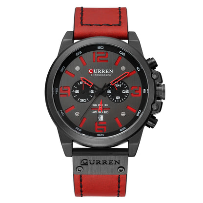 Men's Watch Sports Six Pin Quartz Watch Calendar Men's Watch Waterproof Belt Watch