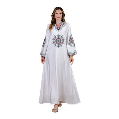 Muslim Long Robe Middle East Dubai Embroidered Dress