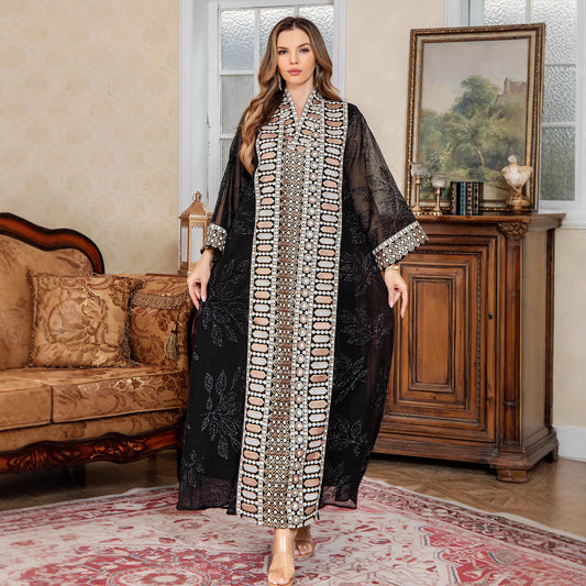 Long Robe Women's Abaya Elegant Long Dress Middle East Clothing Dubai Dress