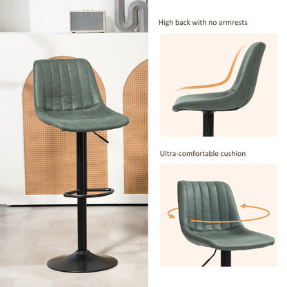 Set Of Two Retro Tub Bar Stools - Green
