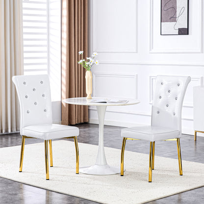 Set Of 4,Retro Alligator Skin Upholstered Dining Chairs,with Crystal Buckle Design And Faux Leather Design,a Touch Of Elegance And Mystery To The Dining Area.Gold Plated Metal Feet