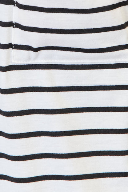 Double Take Striped Open Front Longline Cardigan