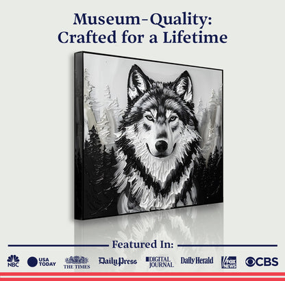 3D Wolf Wall Art IV