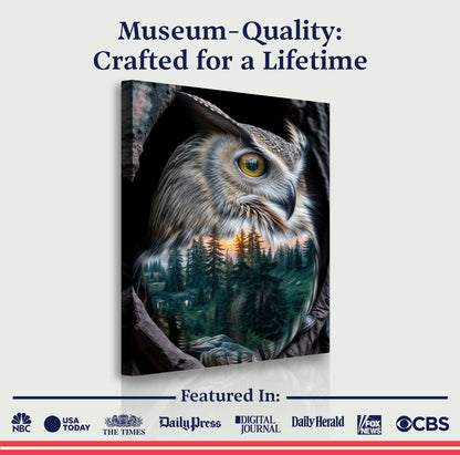 Owl Double Exposure Wall Art