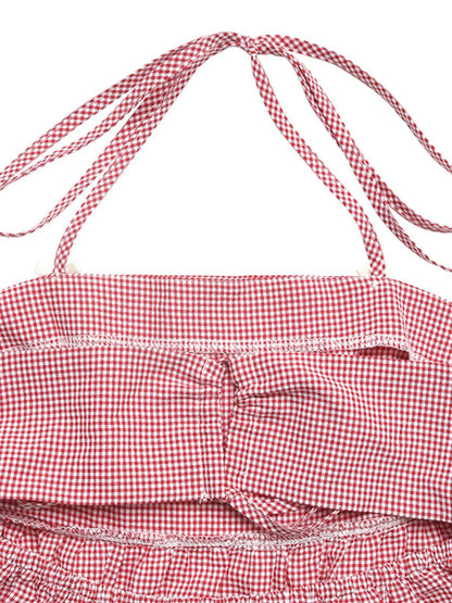 Gingham Halter Neck Cami Top