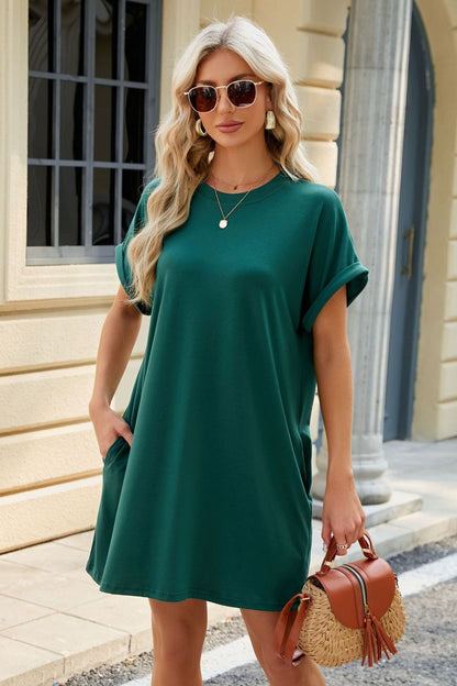 Florira Short Sleeve Mini Dress with Pockets