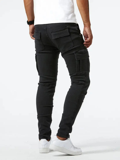 Men's Plus Size Skinny Cargo Jeans