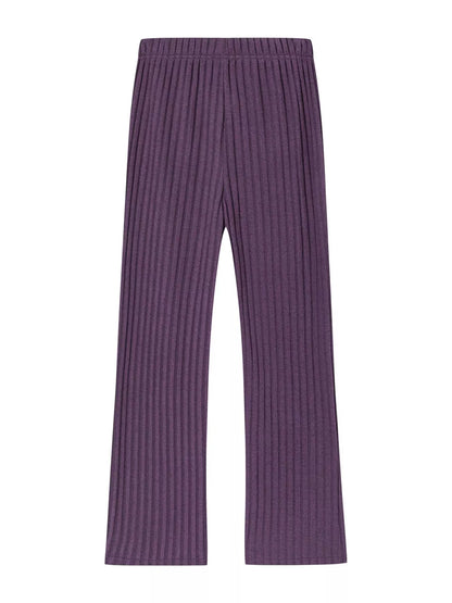 Ribbed Knit Top and Pants Set