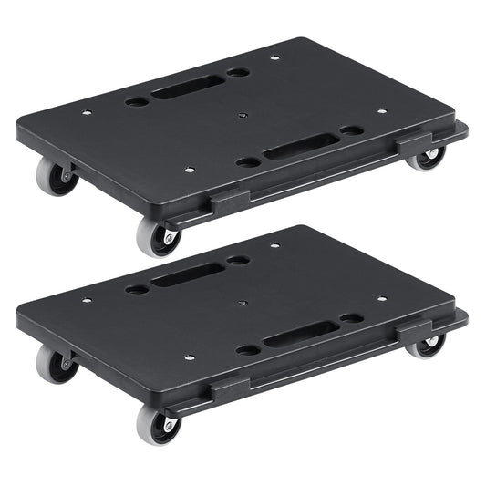 Furniture Dolly, 500 Lbs Capacity Each Count, Furniture Mover With Wheels, Portable Moving Rollers 4 Wheels Heavy Duty, Small Flat Dolly Cart With Interlocking For Heavy Furniture, 2 Pack, Black