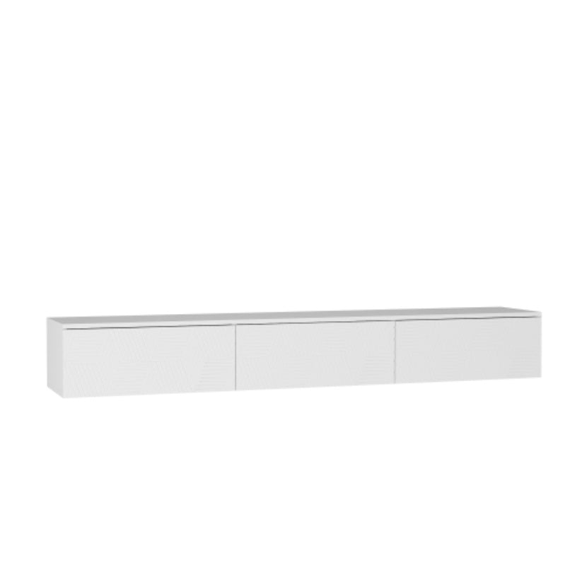 Floating TV Stand Wall Mounted With 16 Color LEDs,Modern TV Stand, Floating TV Cabinet Entertainment Center For 55 60 65 Inch TV,White