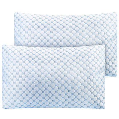 2Pcs Or 1Pc Cooling Memory Foam Pillow Ventilated Soft Bed Pillow With Cooling Gel Infused Memory Foam Machine Washable