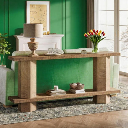 71-Inch Long Console Table For Entryway, Wooden Sofa Table Behind Couch, For Living Room