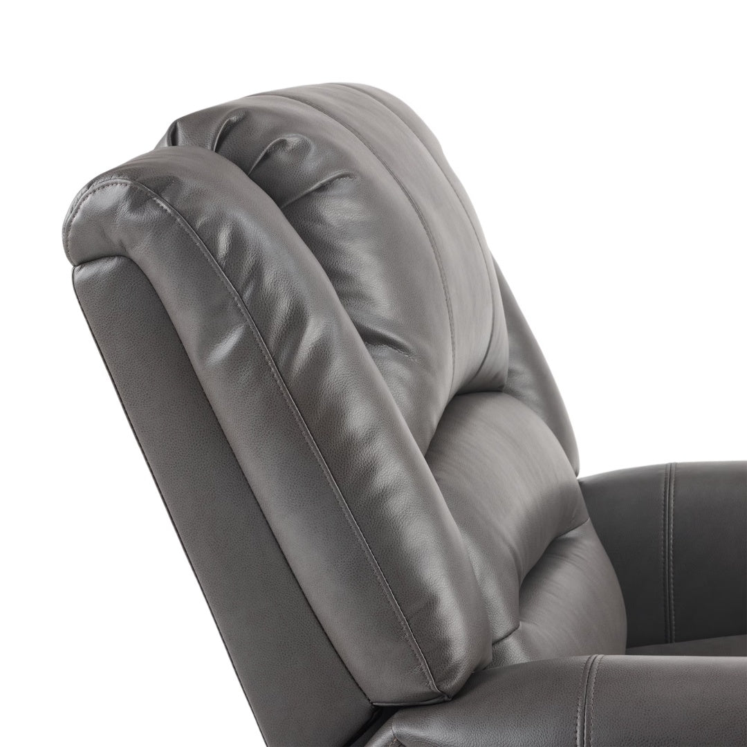 Power Lift Recliner Chair With Massage & Heat, Single Motor Lift Chair, Breathable PU Faux Leather, USB  Type-C, Side Pockets, Grey