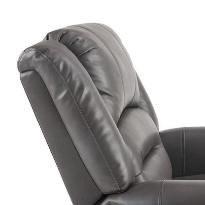 Power Lift Recliner Chair With Massage & Heat, Single Motor Lift Chair, Breathable PU Faux Leather, USB  Type-C, Side Pockets, Grey