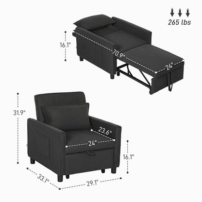 3-in-1 Convertible Chair Bed