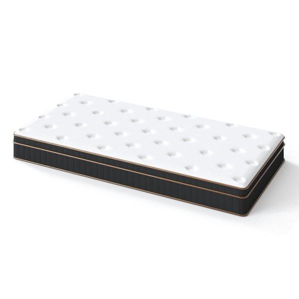 10 Inch Twin Mattress, Innerspring Mattress With Black Gold Trim & White Cover - Medium Firm Support, Breathable Design For Kids, Teens, Dorms & Guest Rooms
