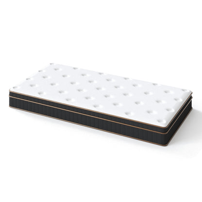 10 Inch Twin Mattress, Innerspring Mattress With Black Gold Trim & White Cover - Medium Firm Support, Breathable Design For Kids, Teens, Dorms & Guest Rooms