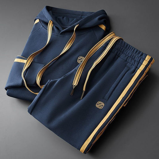 Mens Hoodie And Slim-Fit Versatile Pants Two-Piece Set