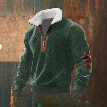 New Men's Casual Long-sleeve Hoodie With A Stand-up Collar And Zipper