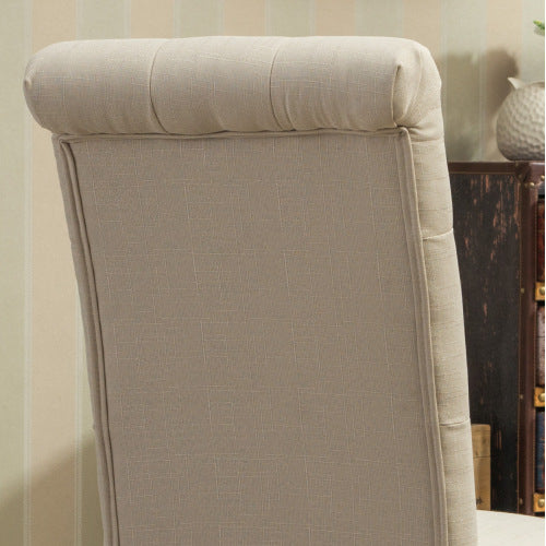 Habit Solid Wood Tufted Parsons Dining Chair, Set Of 2, Tan